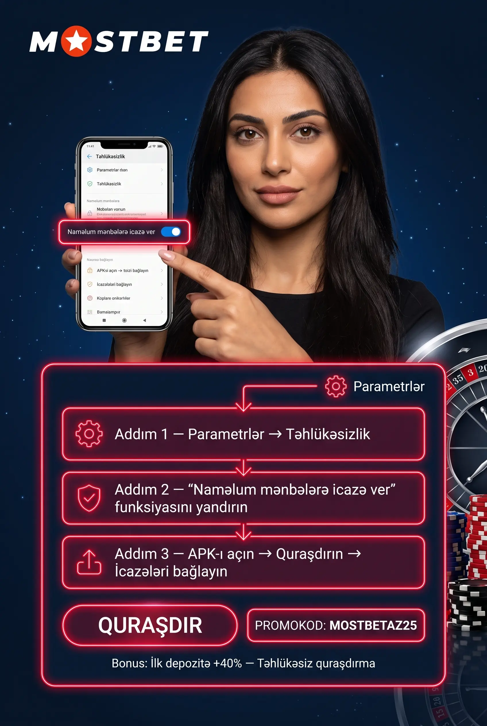 Android parametrlərində naməlum mənbə icazəsi